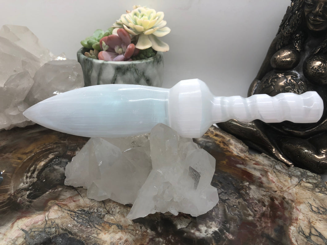 Selenite Spiral Hilt Dagger
