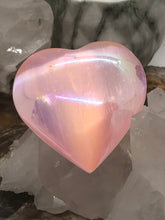 Load image into Gallery viewer, Pink Aura Coated Selenite Heart
