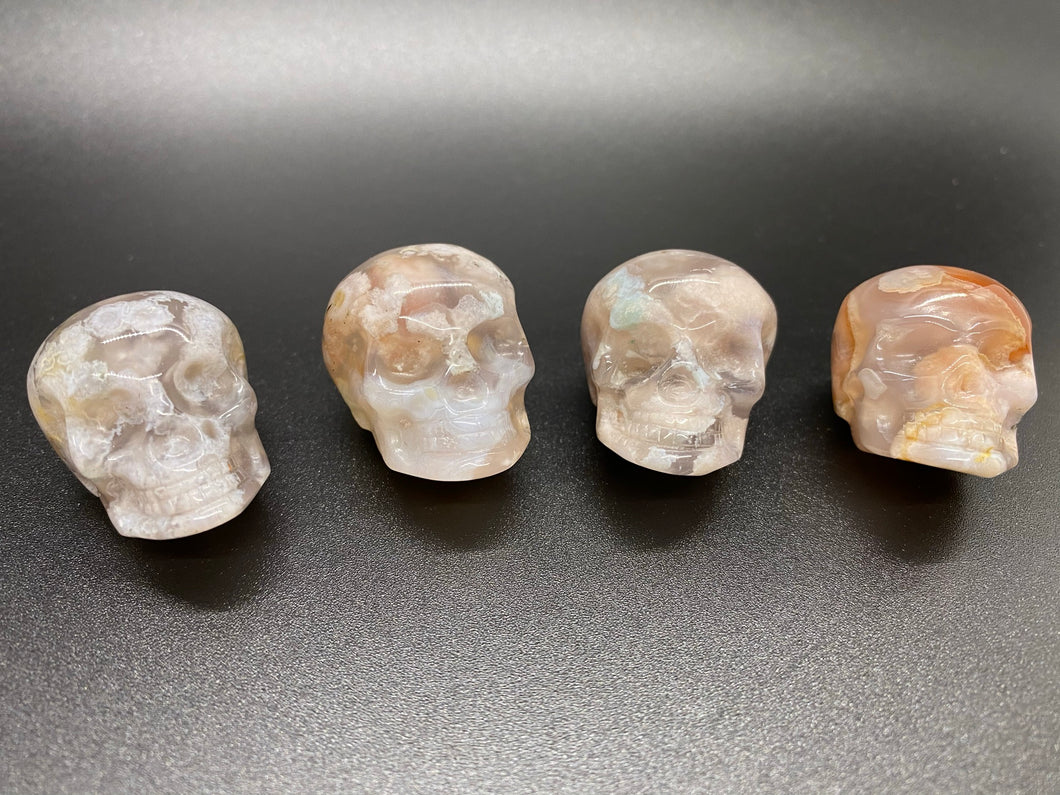 Flower Agate Mini Skull